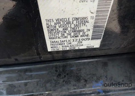 2018 Nissan Altima 2.5/S/Sv/Sl/Sr z USA, uszkodzony, nr VIN 1N4AL3AP1JC121909